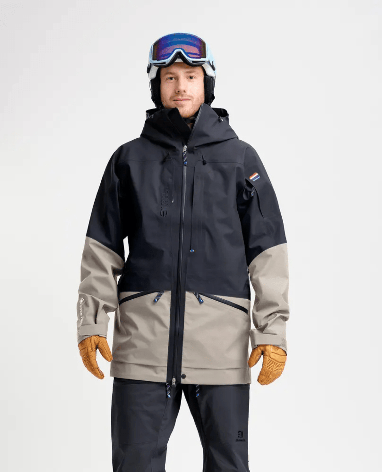 Elevenate Mens Pure 100 Jacket - Dark Ink Ginger Beige - Skidjackor - Alpingaraget