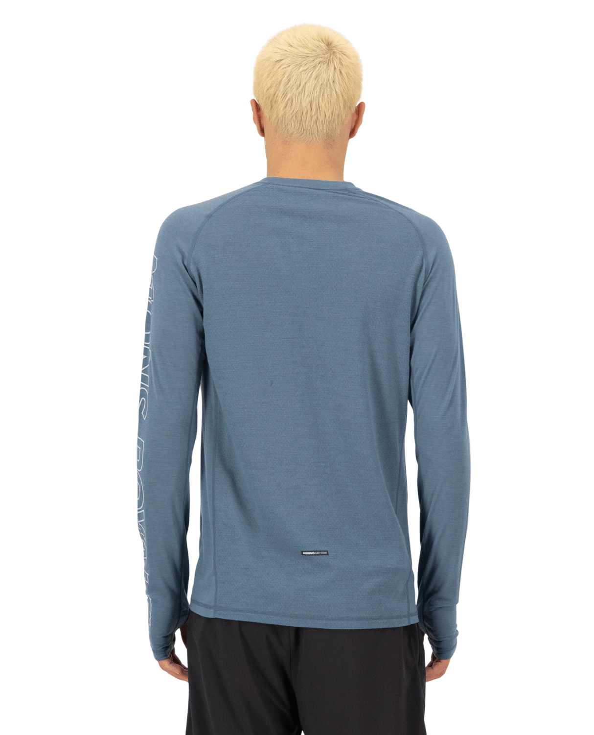 Mons Royale Mens Temple Merino Long Sleeve - Grey Heather / Goblin Blue - Underställ - Alpingaraget
