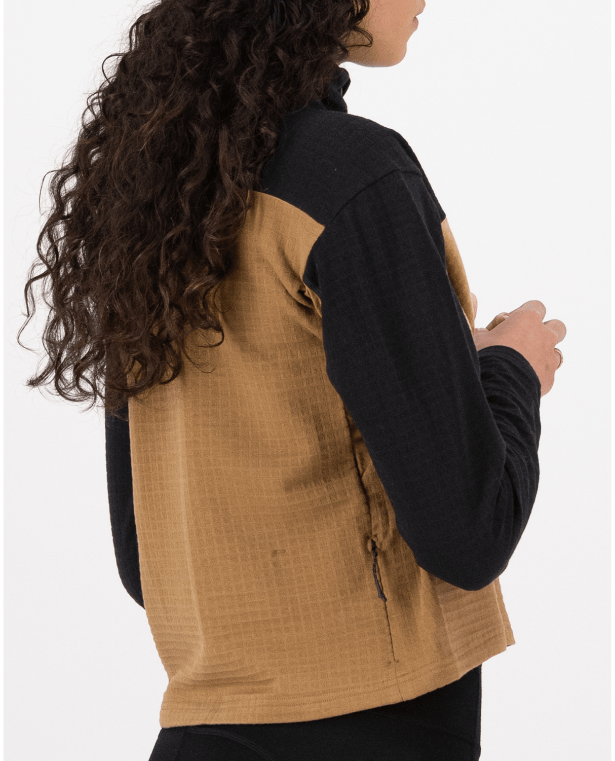 Mons Royale Womens Offgrid Merino Fleece Long Sleeve - Black / Toffee - Underställ - Alpingaraget