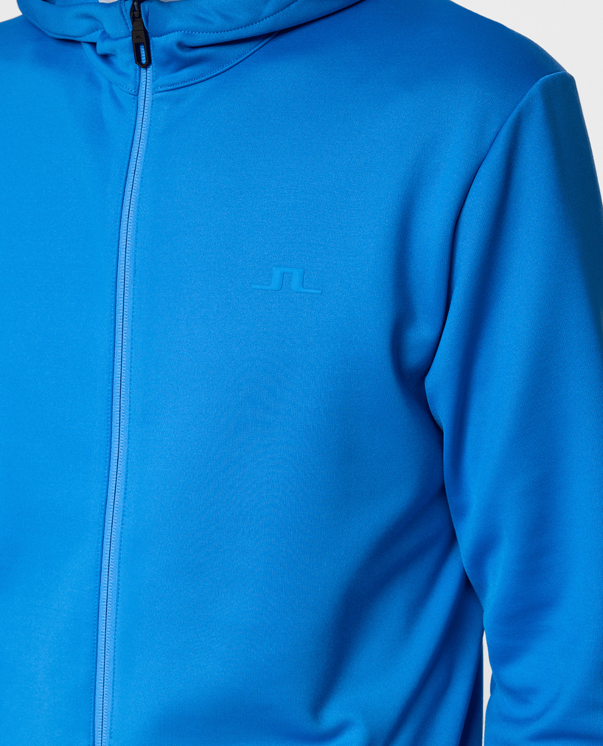J.Lindeberg Men Aerial Full Zip Hood - Sonic Blue - Mellanlager - Alpingaraget