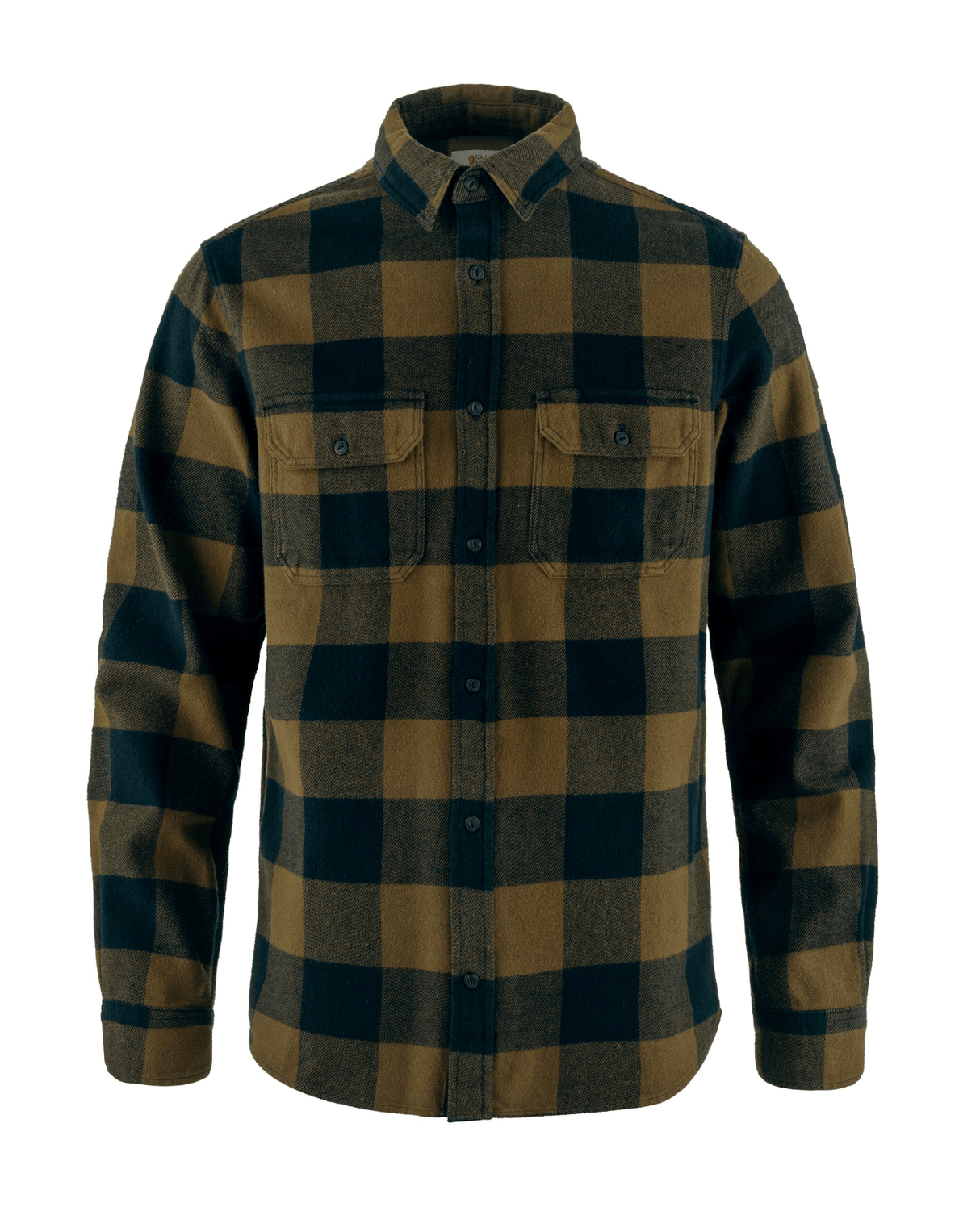 Fjällräven Övik Heavy Flannel Shirt Men - Wood Brown - Dark Navy - Alpingaraget