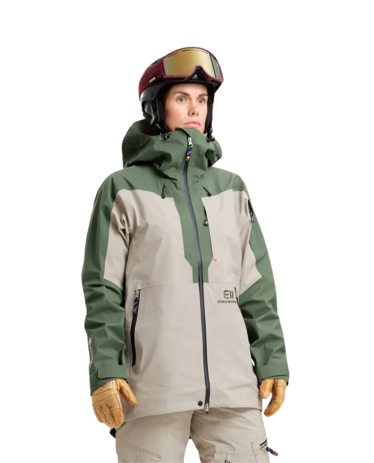 Elevenate Womens Pure 100 Jacket - Bronze Green - Alpingaraget