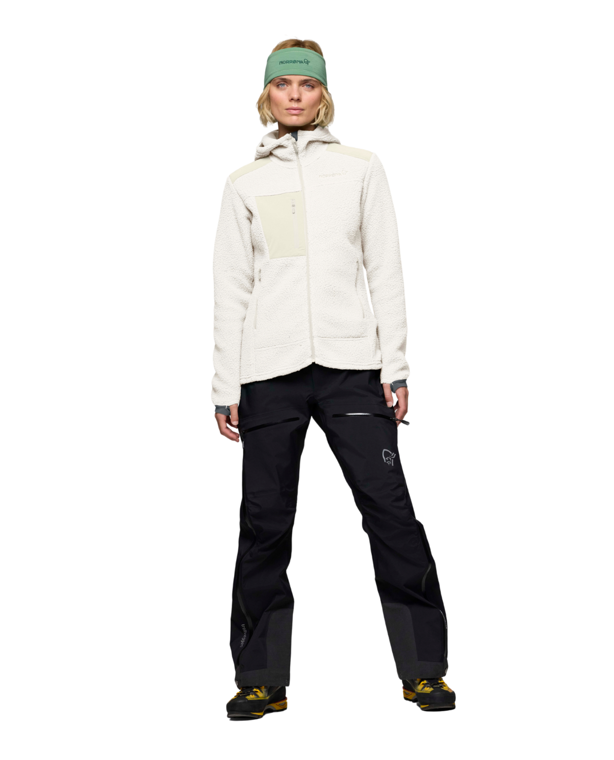 Norröna Women trollveggen warm3 Zip Hood - Whisper White - Alpingaraget