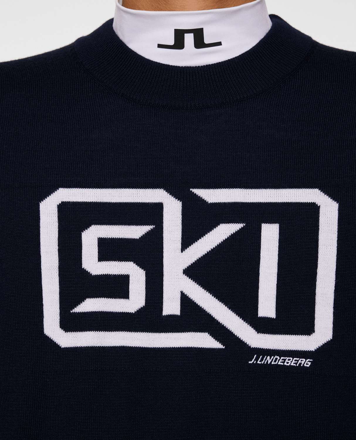 J.Lindeberg Men William Knitted Sweater - JL Navy - Överdelar - Alpingaraget