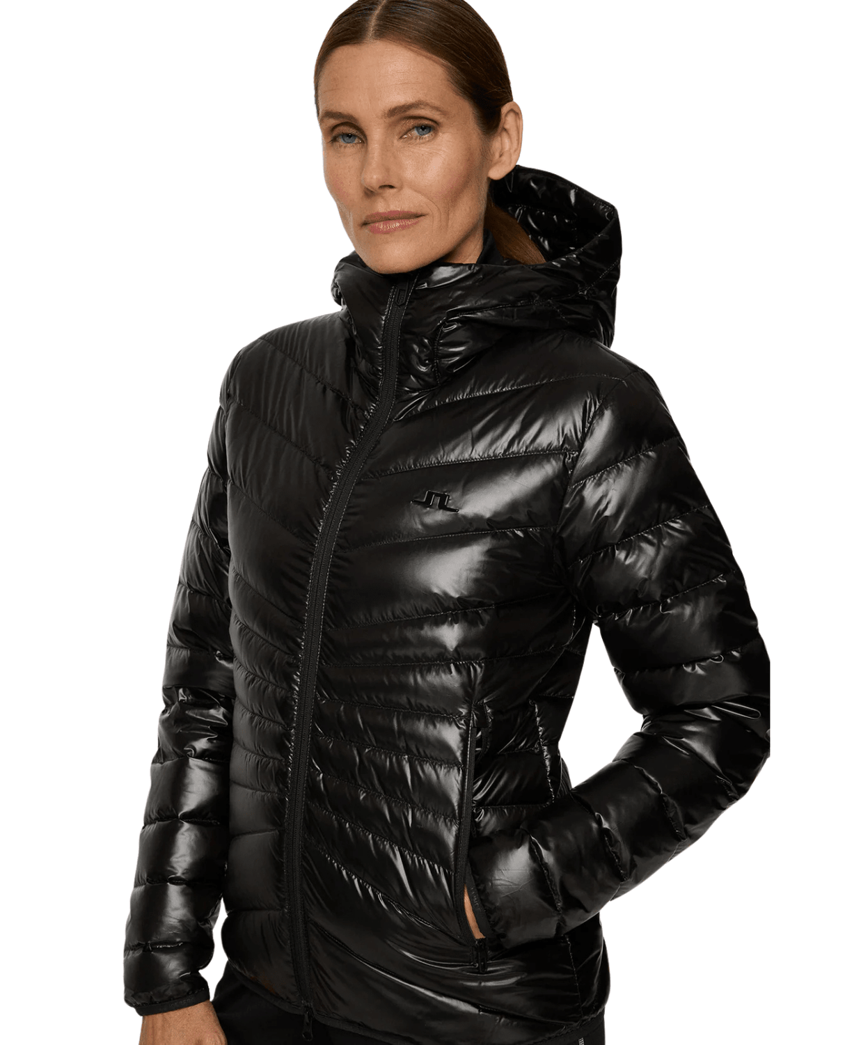 J.Lindeberg Women Lara Light Down Hood - Black - Mellanlager - Alpingaraget