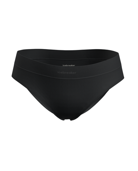 Icebreaker Women's Merino Blend Rib Lotus Hipster - Black - Alpingaraget