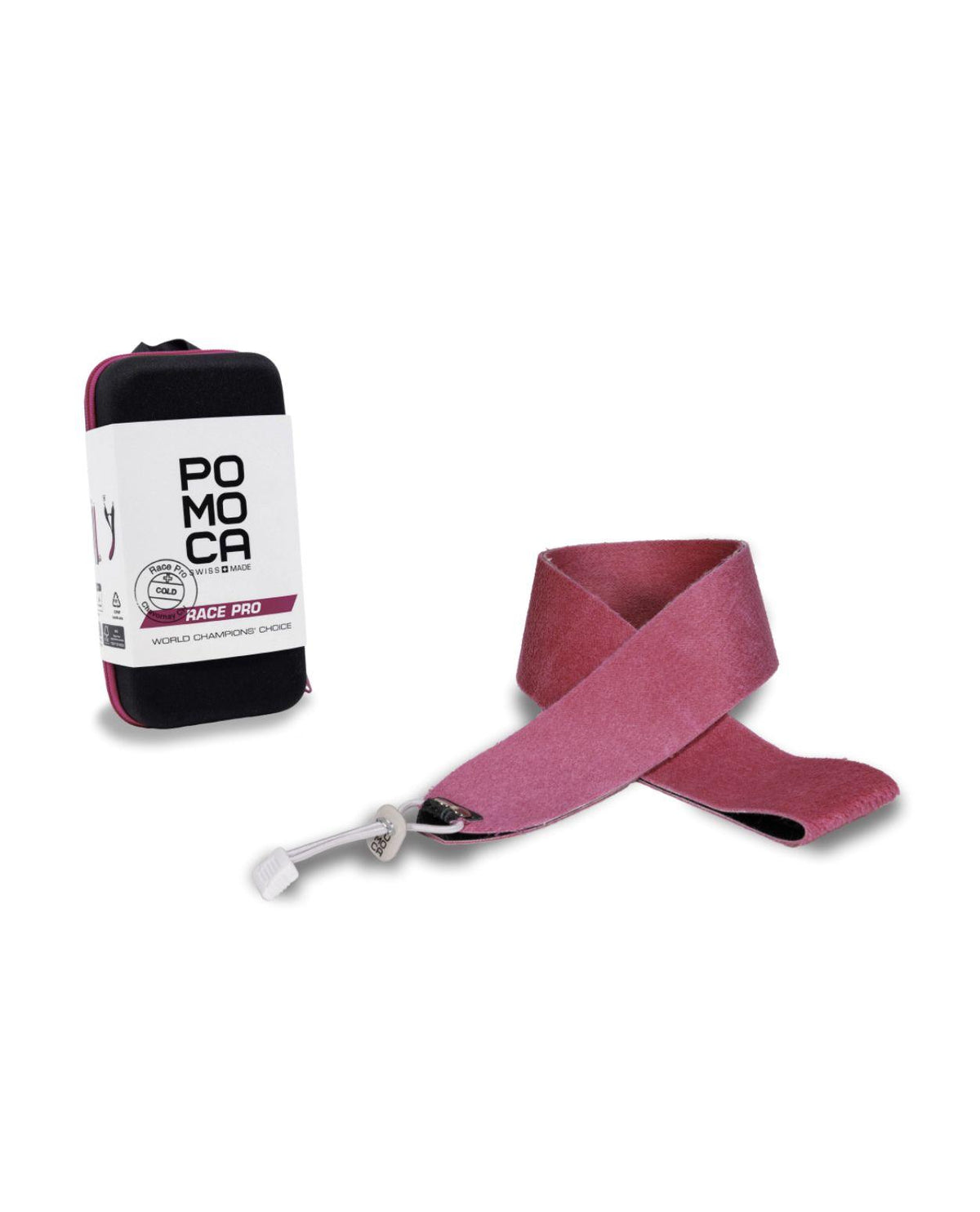 Pomoca Race Pro Cold TFR 62mm - Rosa stighud med tillhörande förvaringsvÀska för topptur.