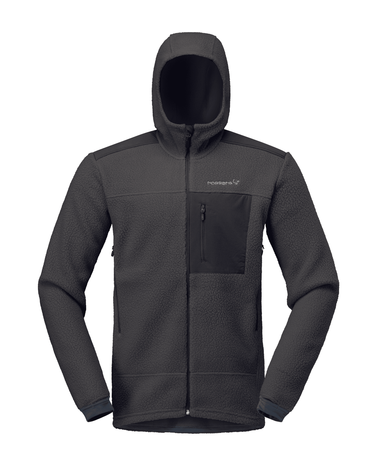 Norröna Men Trollveggen Warm3 Zip Hood - Phantom - Mellanlager - Alpingaraget