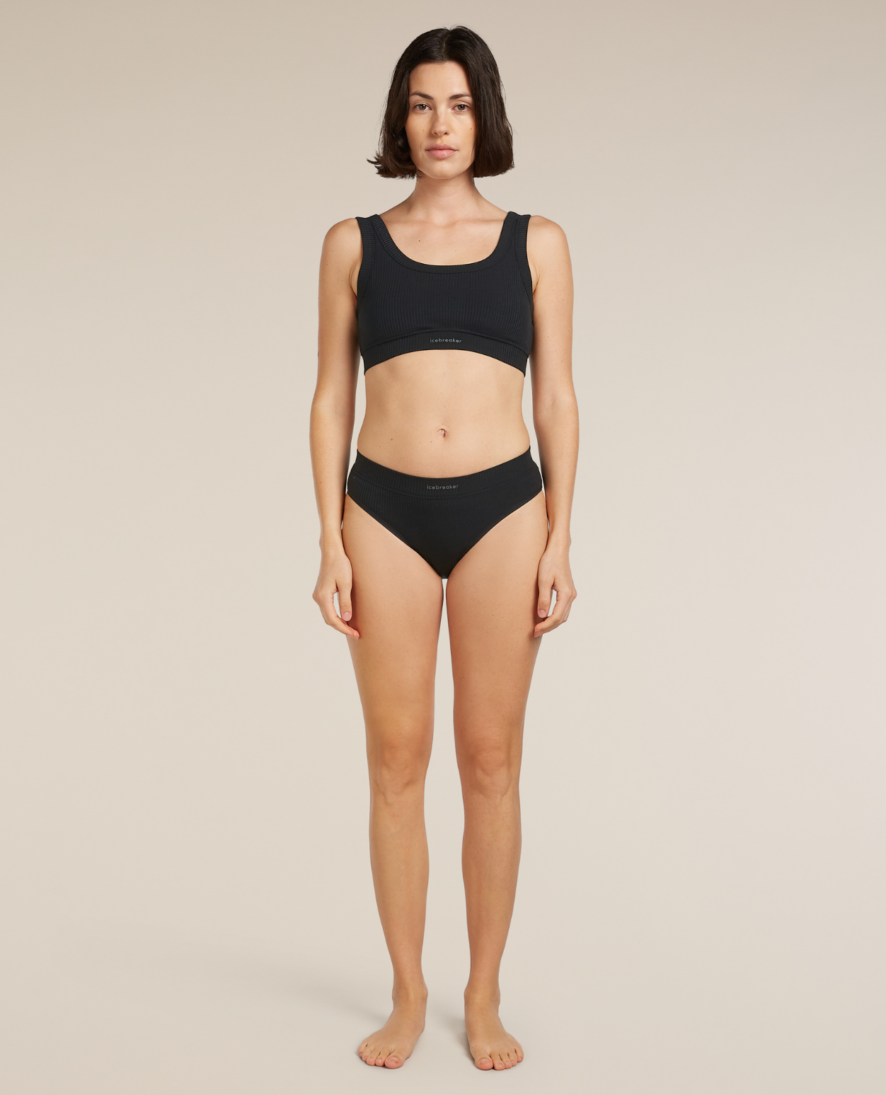 Icebreaker Women's Merino Blend Rib Lotus Hipster - Black - Alpingaraget