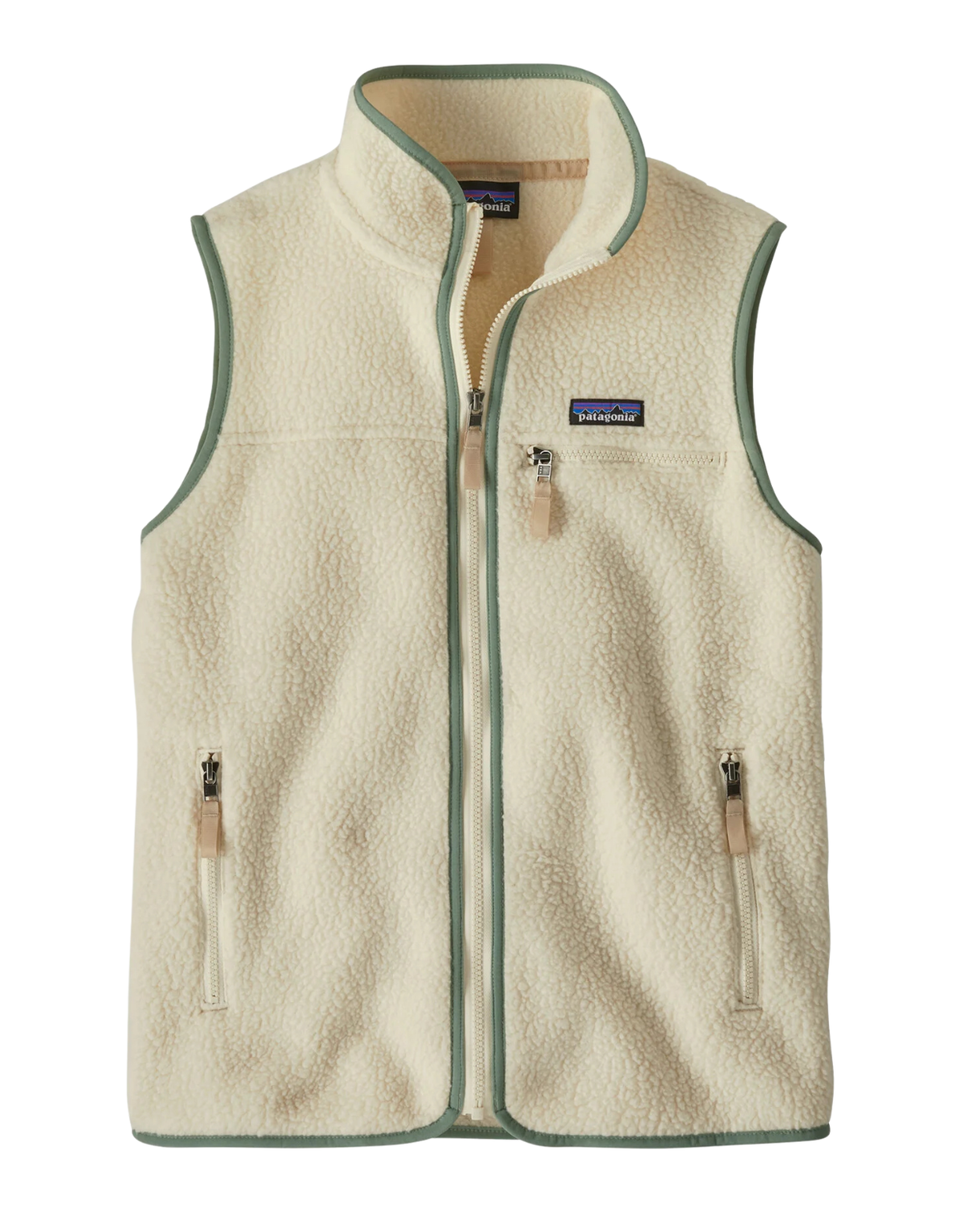 Patagonia Women Retro Pile Vest - Natural w/Ellwood Green