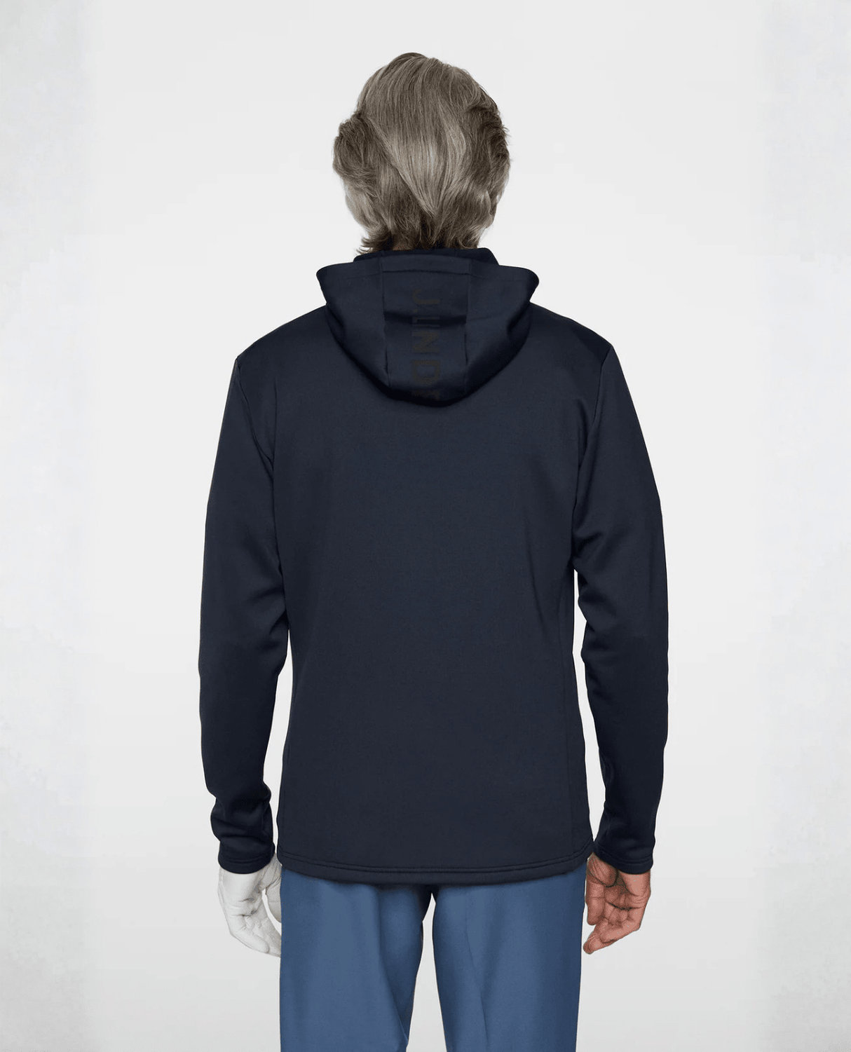 J.Lindeberg Men Aerial Full Zip Hood - JL Navy - Mellanlager - Alpingaraget