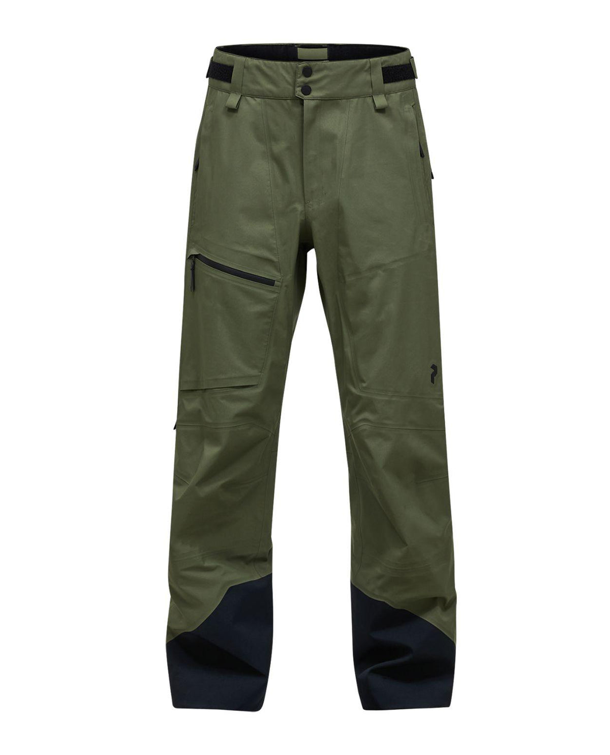 Peak Performance Alpine Gore-Tex 3L Pants Men - Pine Needle skidbyxor för herr i grönt med svarta förstärkningar och Gore-Tex.