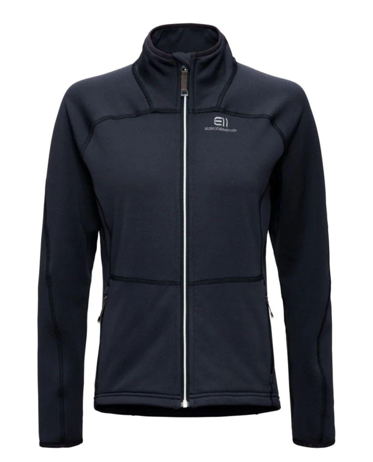 Elevenate Skiers Fleece Zip dam i mörkblå färg med dragkedja och hög krage.