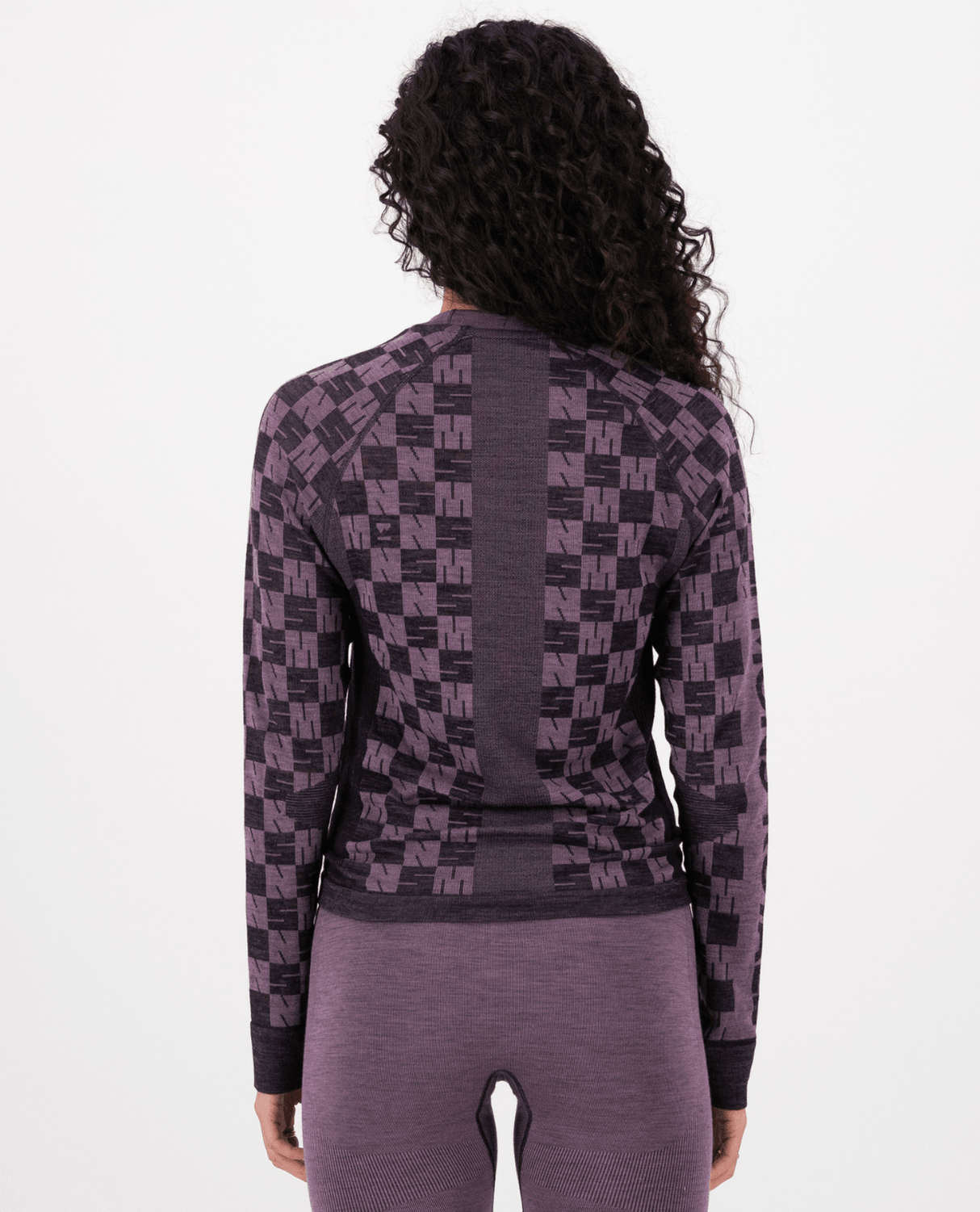 Mons Royale Womens Ascender Merino Seamless Long Sleeve - Mauve / Black - Underställ - Alpingaraget