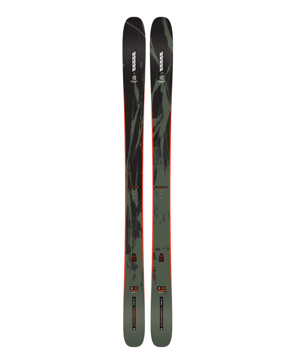 K2 Mindbender 101 - Freerideskidor med grön och röd design för allroundåkning på berget.