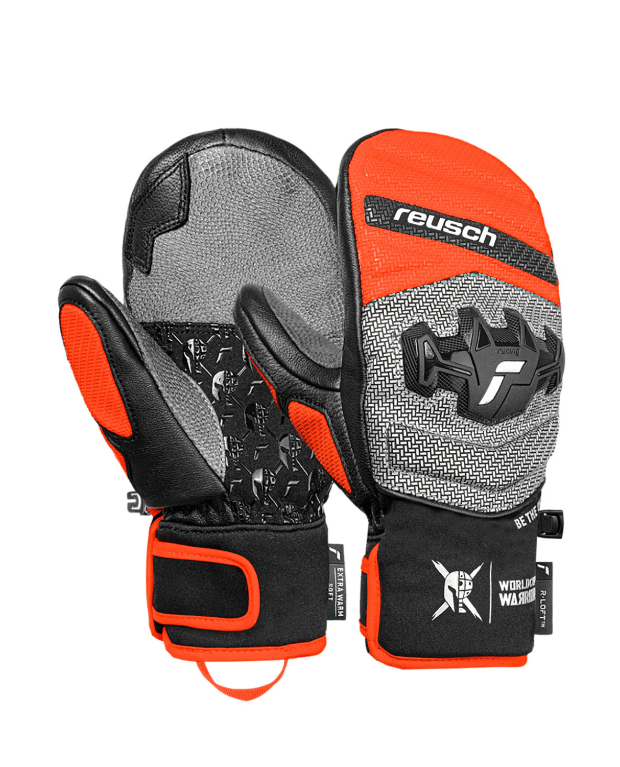 Reusch Worldcup Warrior GS Junior Mitten - Black/Silver/Fluo Red - Handskar - Alpingaraget