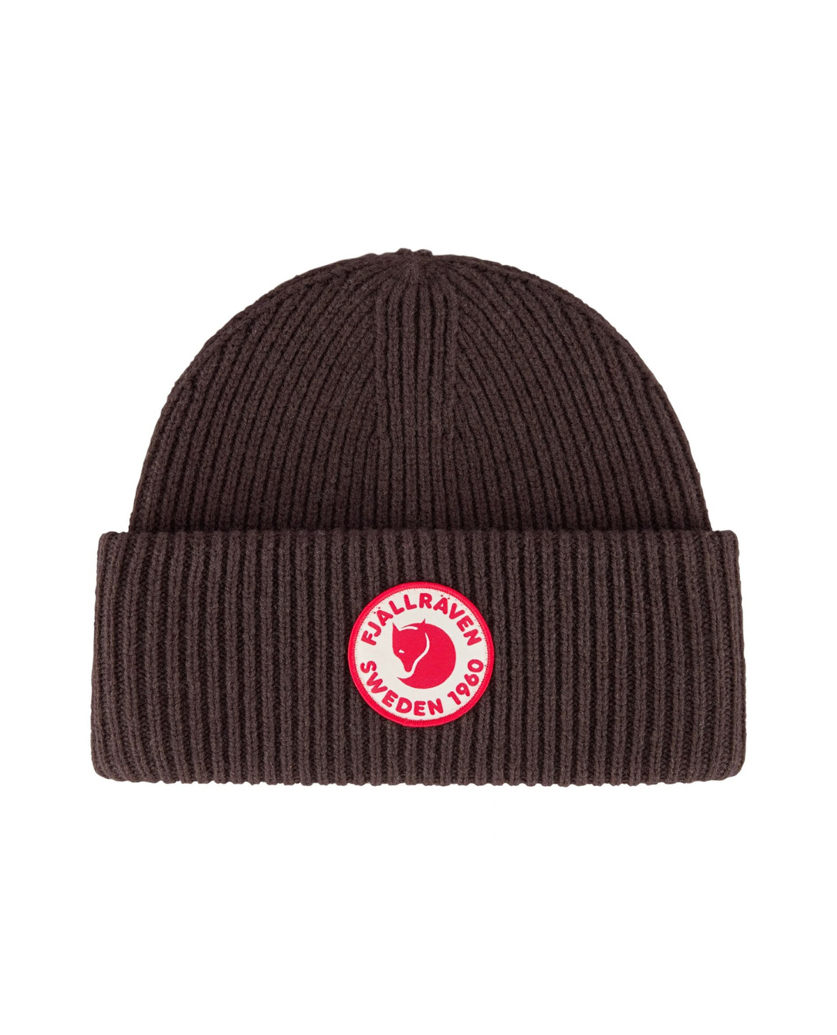 Fjällräven 1960 Logo Hat i färgen Black Oak – mjuk och värmande ribbstickad mössa för sköna dagar på berget.