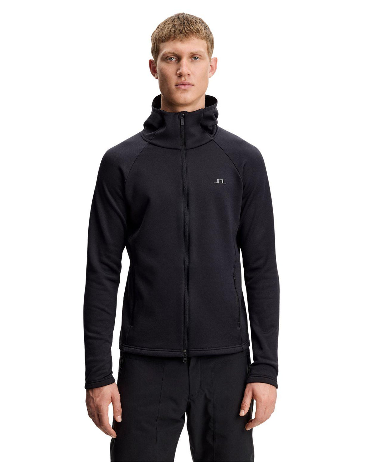 J.Lindeberg Pollock Polartec Hood Men - Svart mellanlager för herr