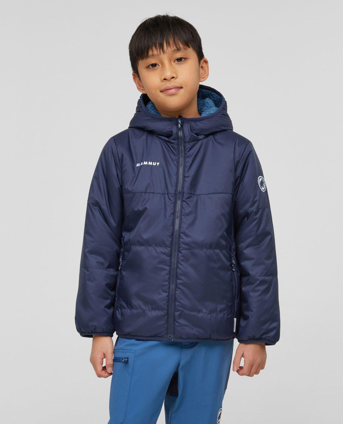 Mammut Waymarker IN Reversible Hooded Jacket Junior - Mörkblå juniorjacka för barn.