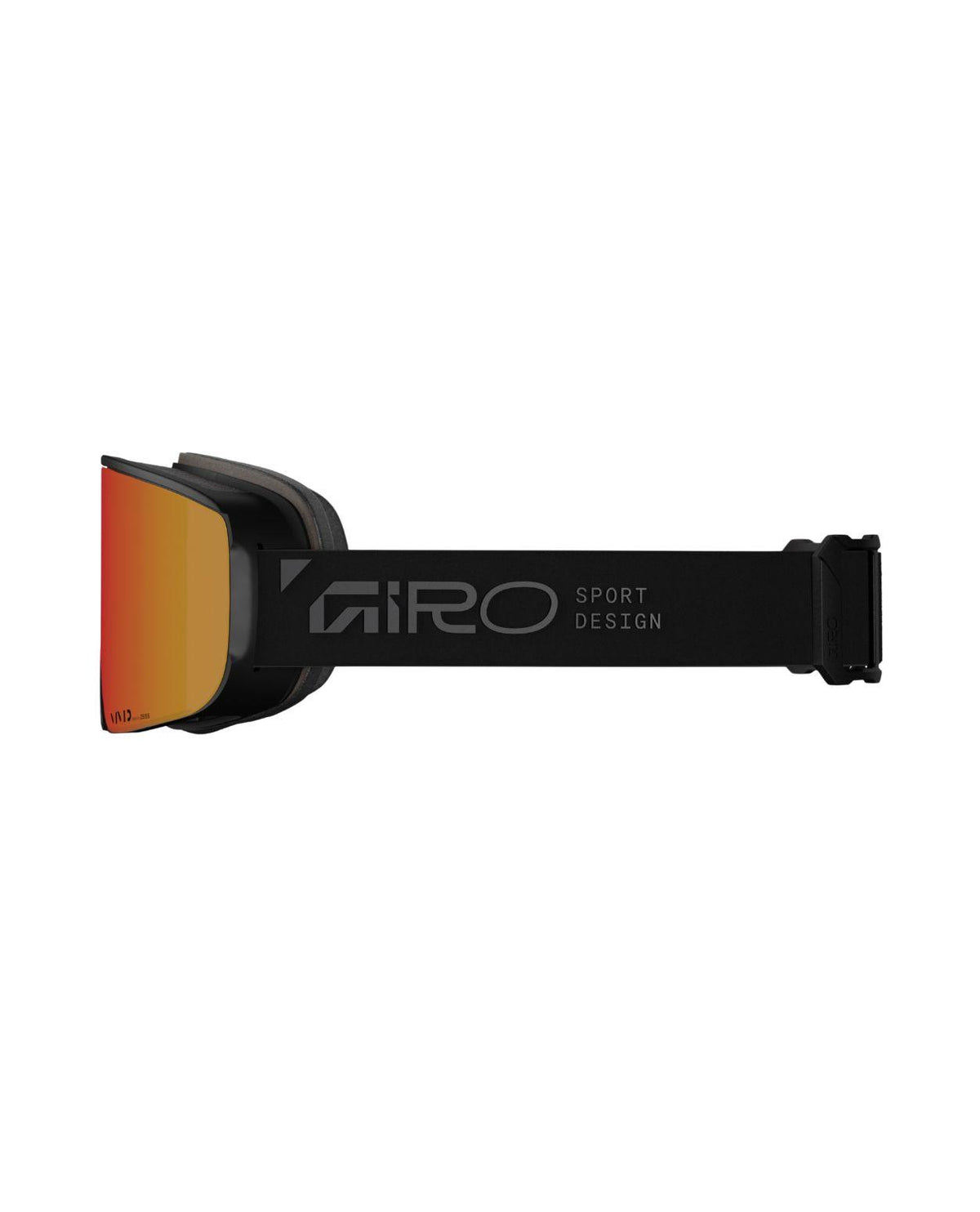 Giro Axis Black Stacked skidglasögon med orange spegellins från sidan.