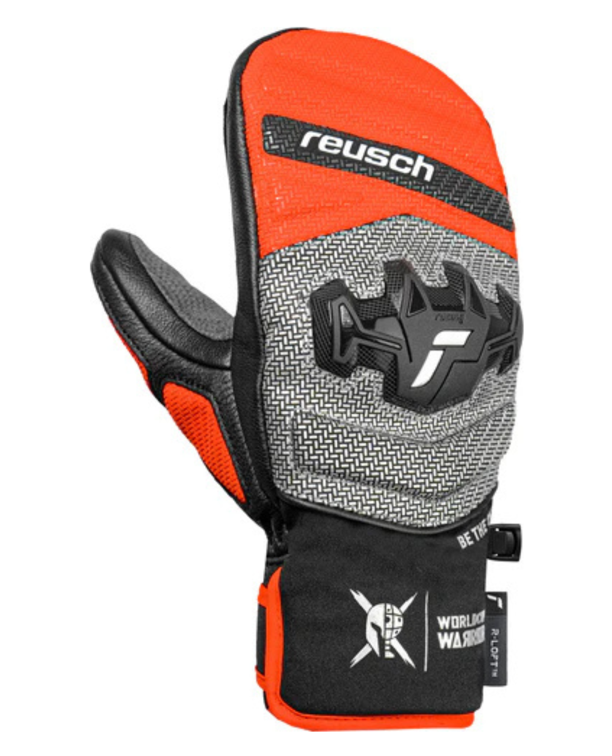 Reusch Worldcup Warrior GS Junior Mitten - Black/Silver/Fluo Red - Alpingaraget