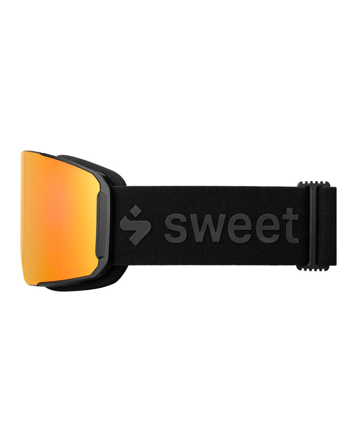 Sweet Protection Boondock II M RIG Reflect skidglasögon i profil med orange RIG Topaz-lins och svart logoband.