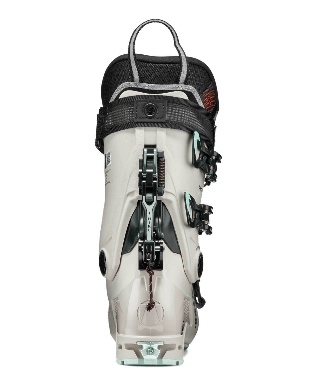 Tecnica Zero G Decoy 105 GW Dam pjäxa i beige färg visad bakifrån med G-Walk-mekanism.