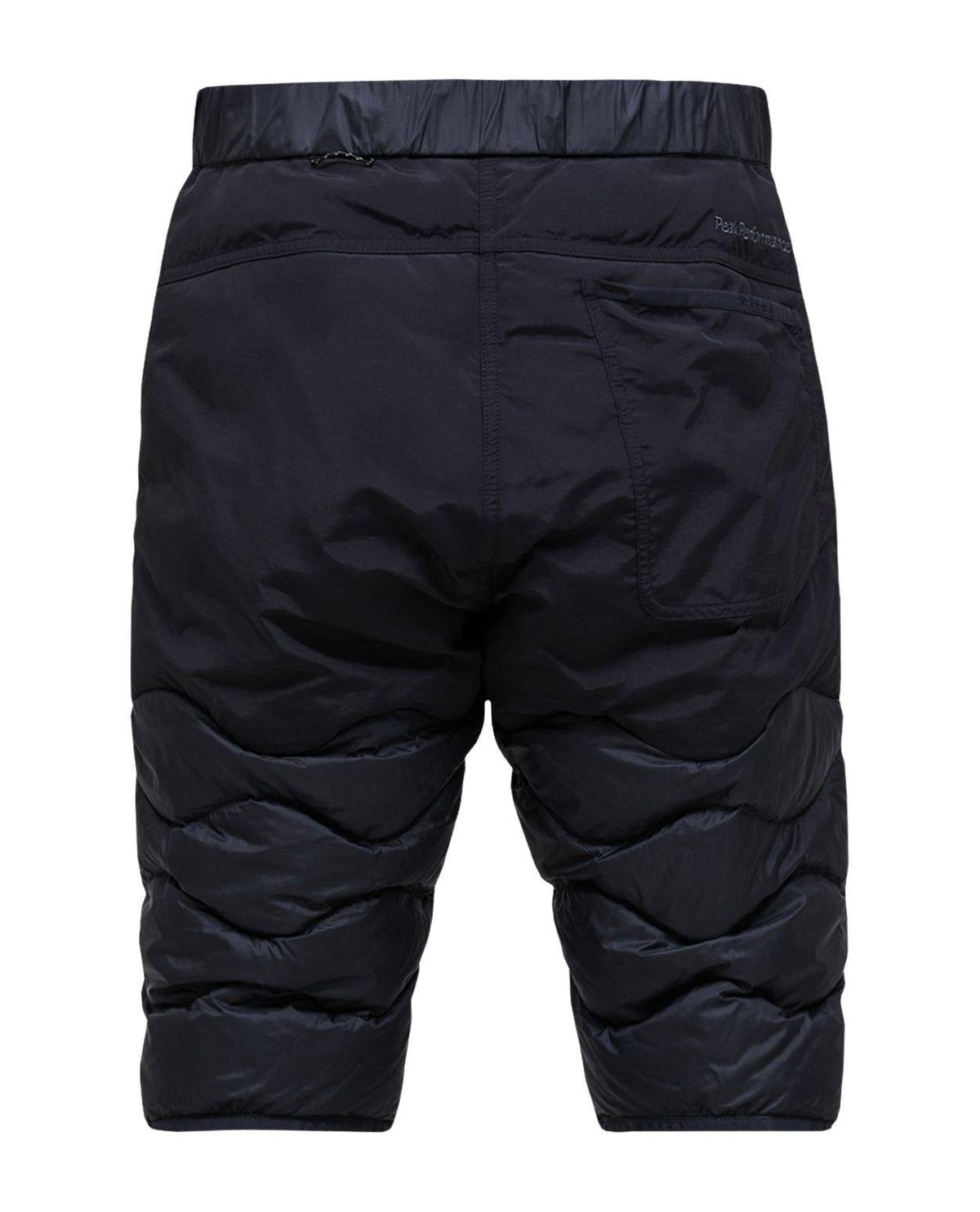 Peak Performance Helium Down Shorts Men - Svart dunshorts bakifrån