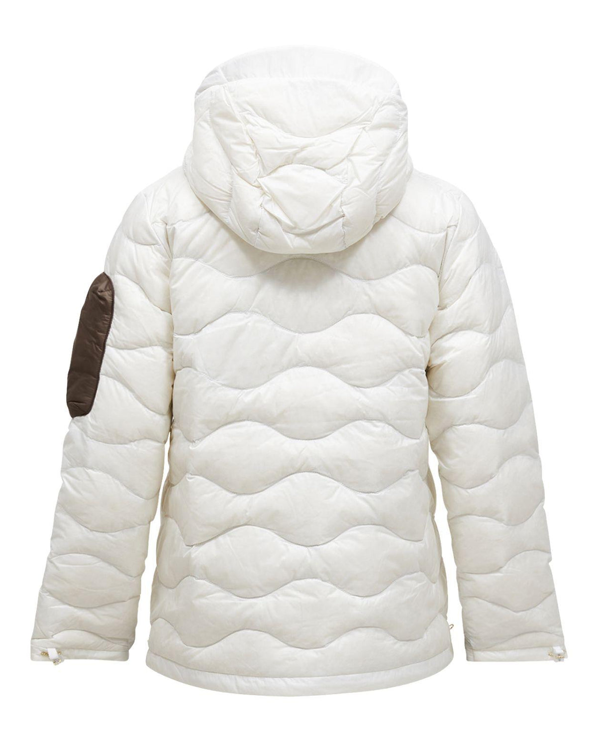 Peak Performance Helium Utility Down Hood Jacket Women Offwhite/Antarctica bakifrån