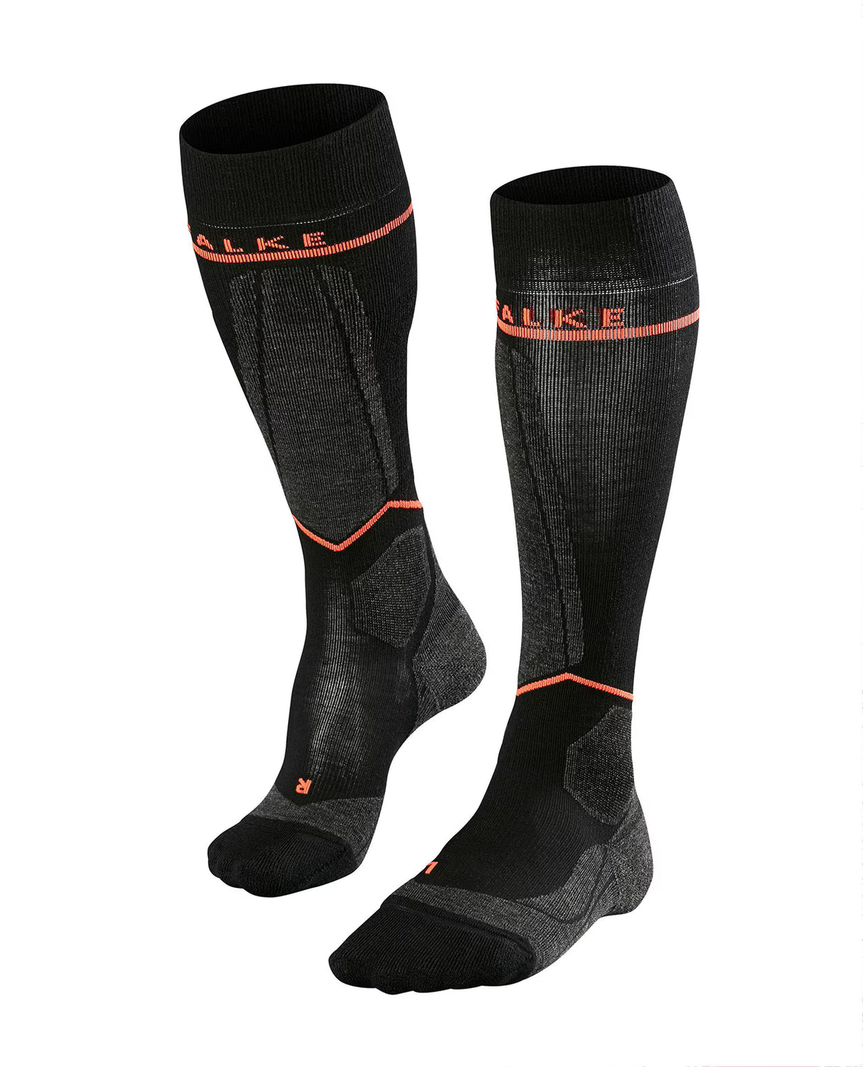 FALKE Women SK Energizing Wool - Black Neon Red - Alpingaraget