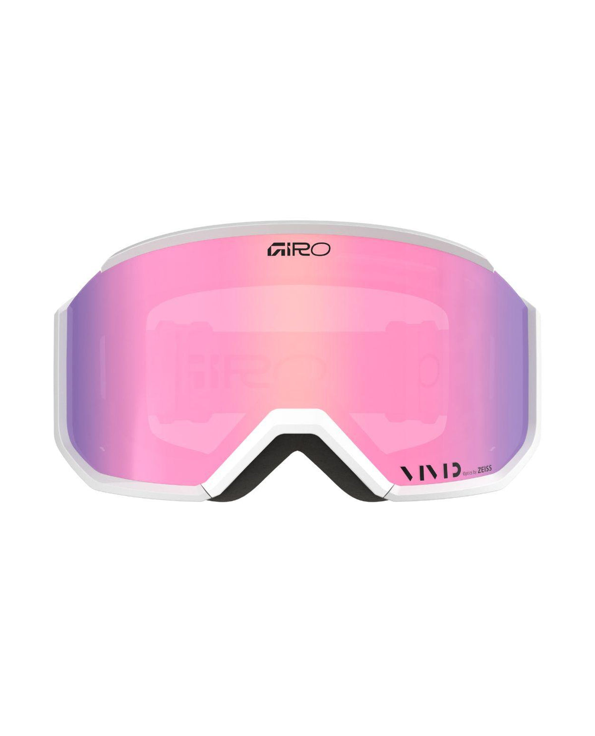 Giro Revolt Pro White Wordmark - Skidglasögon med vit ram och rosa spegellins.