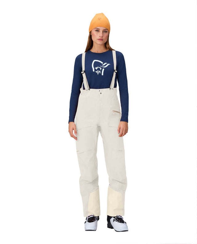 Norröna Women Møre Gore-Tex Salopette - Oatmeal - Alpingaraget
