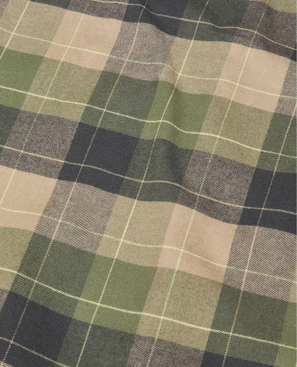 Mammut Trovat Longsleeve Shirt - Detaljbild på det grå och gröna flanelltyget med rutmönster.