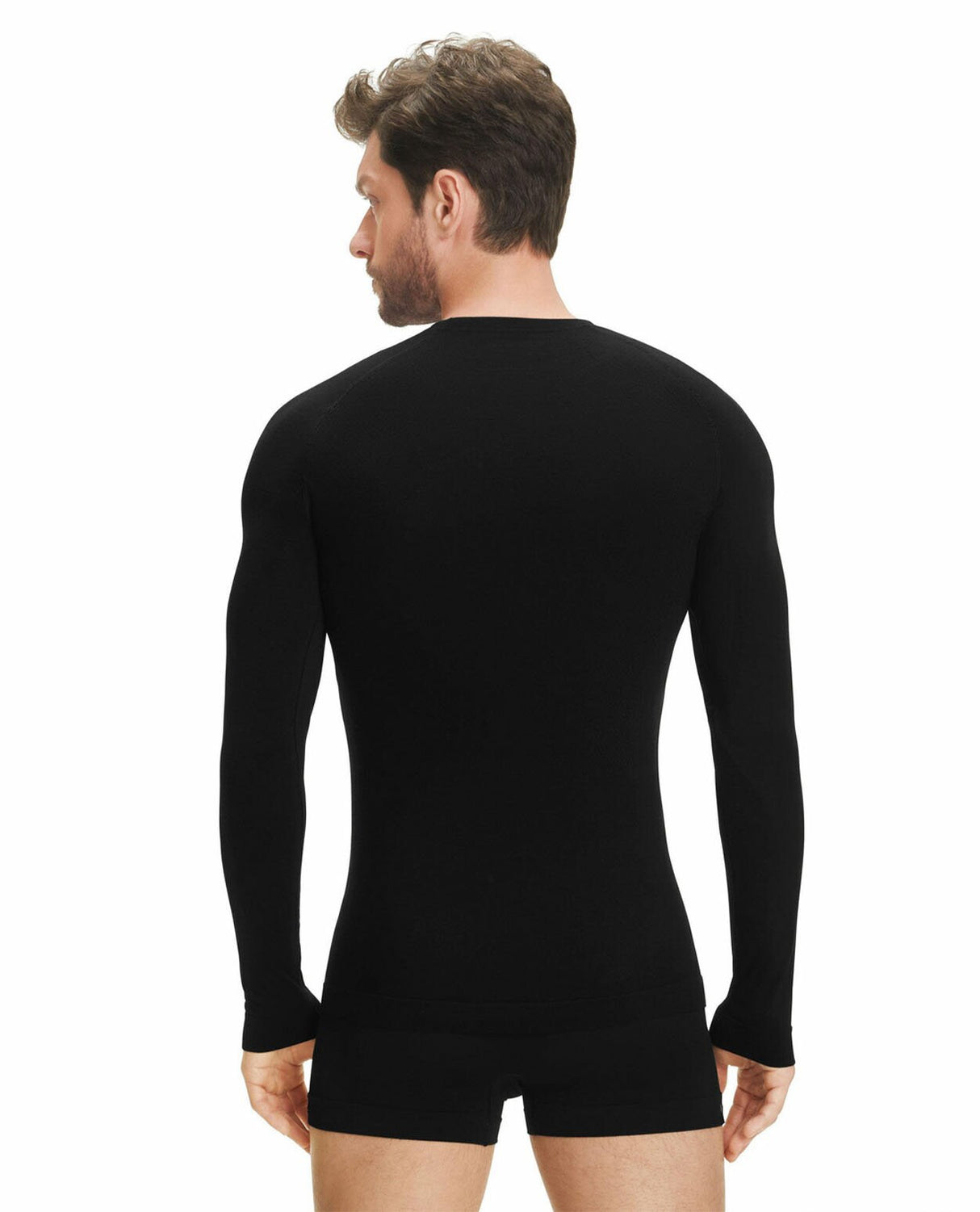 FALKE Men Long-sleeve shirt Wool-Tech Light - Black - Alpingaraget