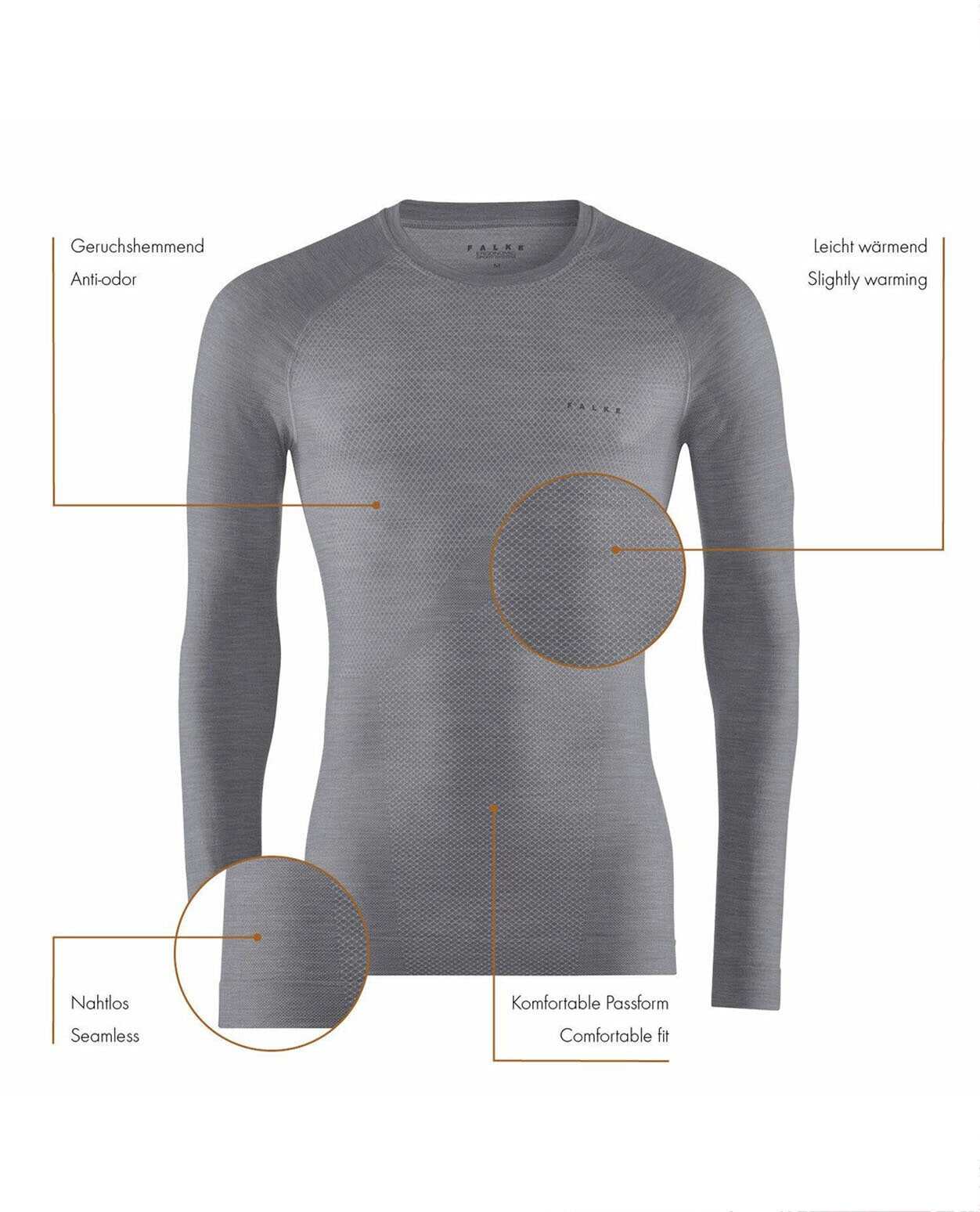 FALKE Men Long-sleeve shirt Wool-Tech Light - Black - Alpingaraget