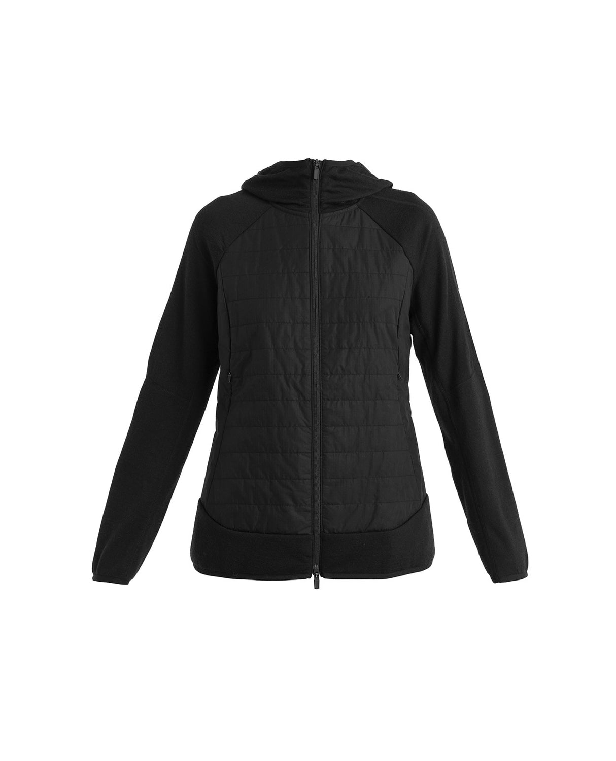 Icebreaker Women Mer Quantum Hybrid LS Zip Hoodie - Black - Alpingaraget