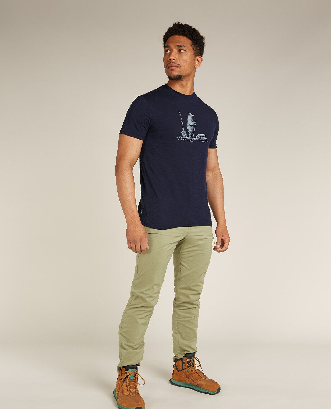 Icebreaker Men Merino 150 Tech Lite SS Tee Polar Paddle - Midnight Navy - Alpingaraget