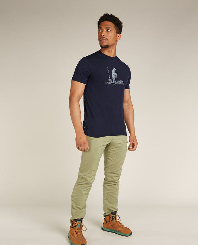 Icebreaker Men Merino 150 Tech Lite SS Tee Polar Paddle - Midnight Navy - Alpingaraget