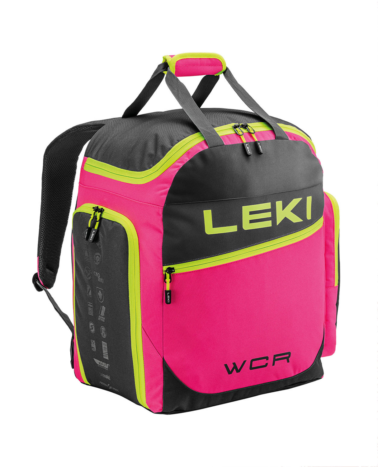 Leki Skiboot Bag WCR / 60L - Neon Pink / Black / Neon Yellow - Alpingaraget