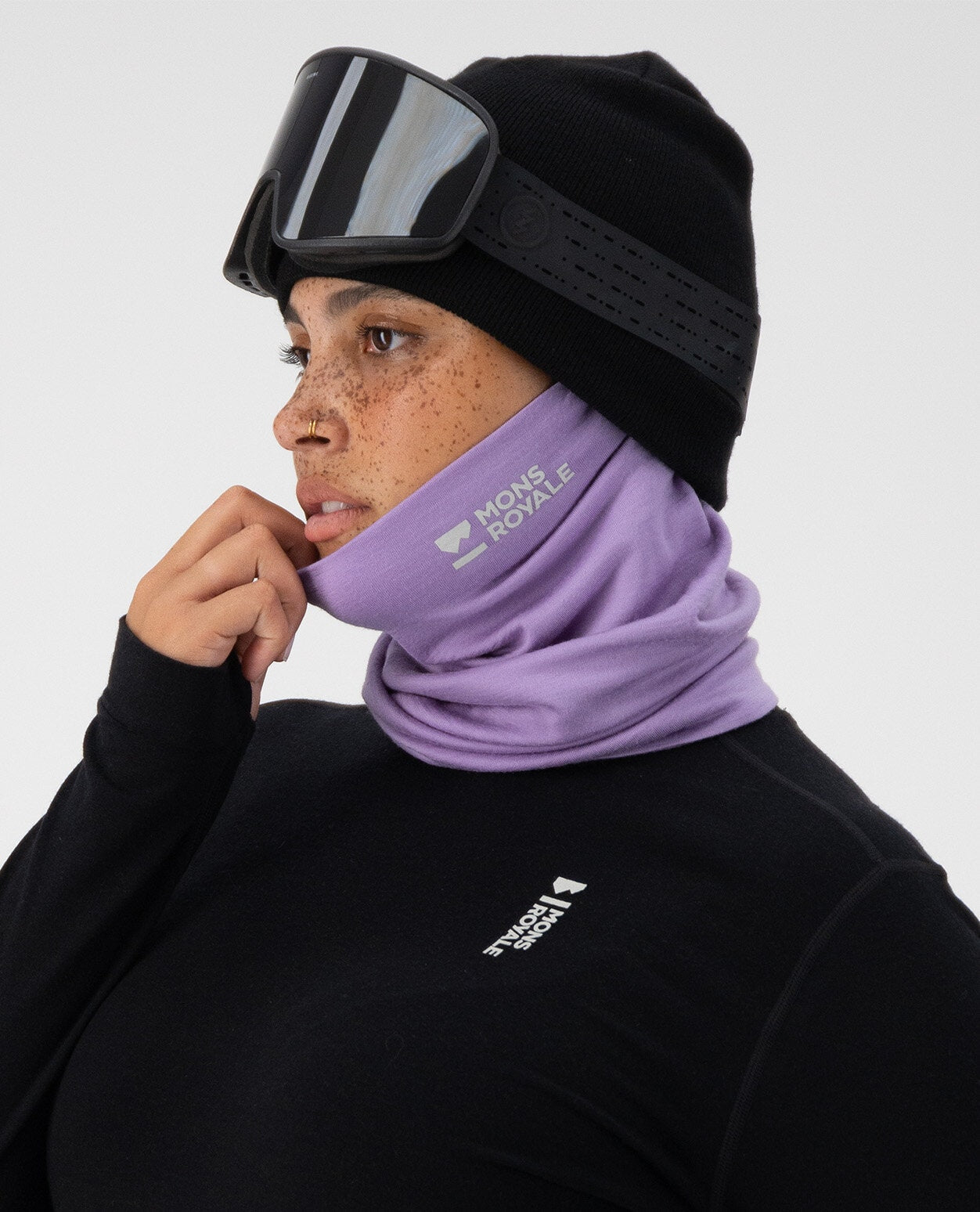 Mons Royale Double Up 100 Merino Neckwarmer - Lupin - Alpingaraget