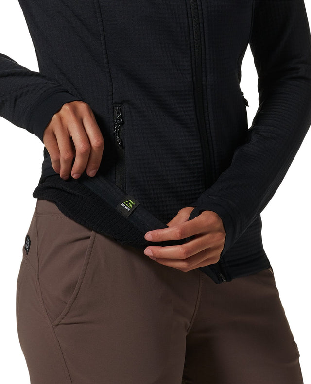 Mountain Hardwear W Polartec® Power Grid Full Zip Hoody - Black - Alpingaraget