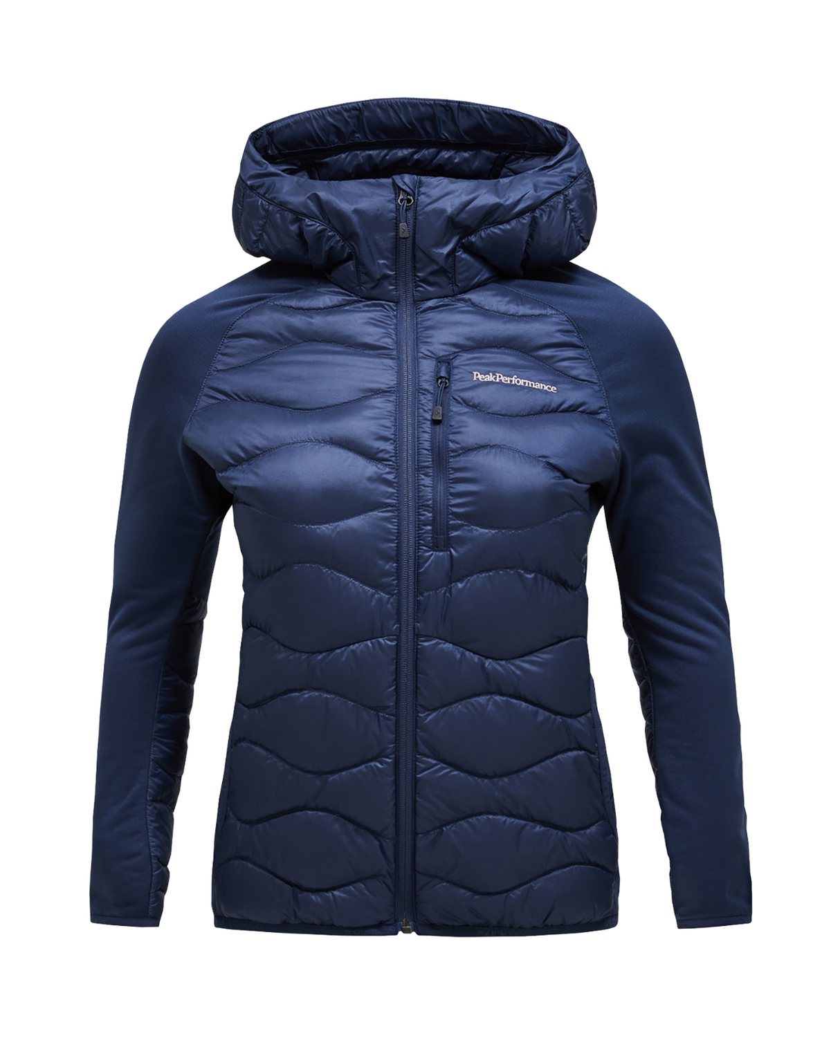 Peak Performance Women Helium Down Hybrid Hood - Blue Shadow Alpingaraget