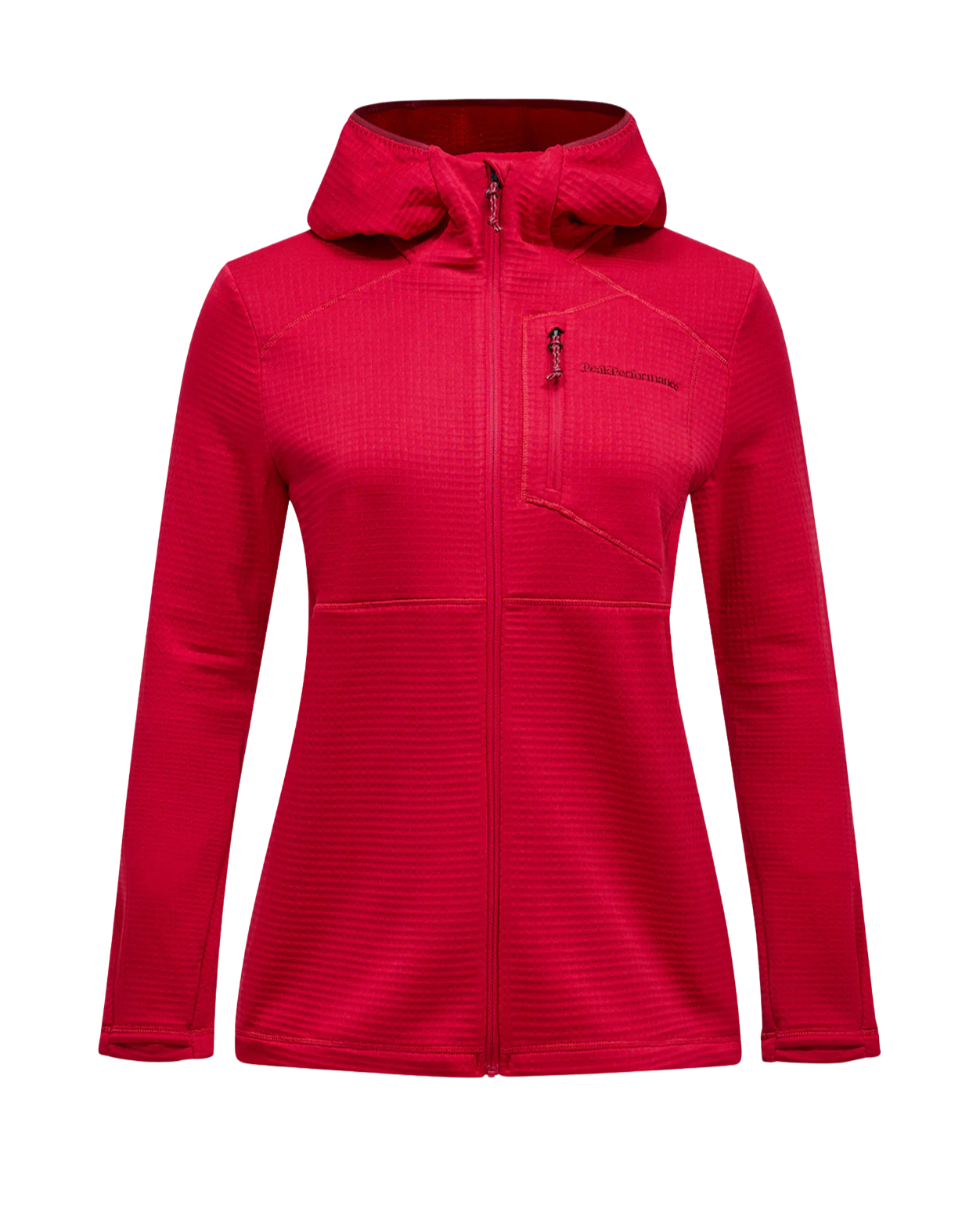 Peak Performance Women Trail Polartec Zip Hood - Tech Burgundy  Alpingaraget