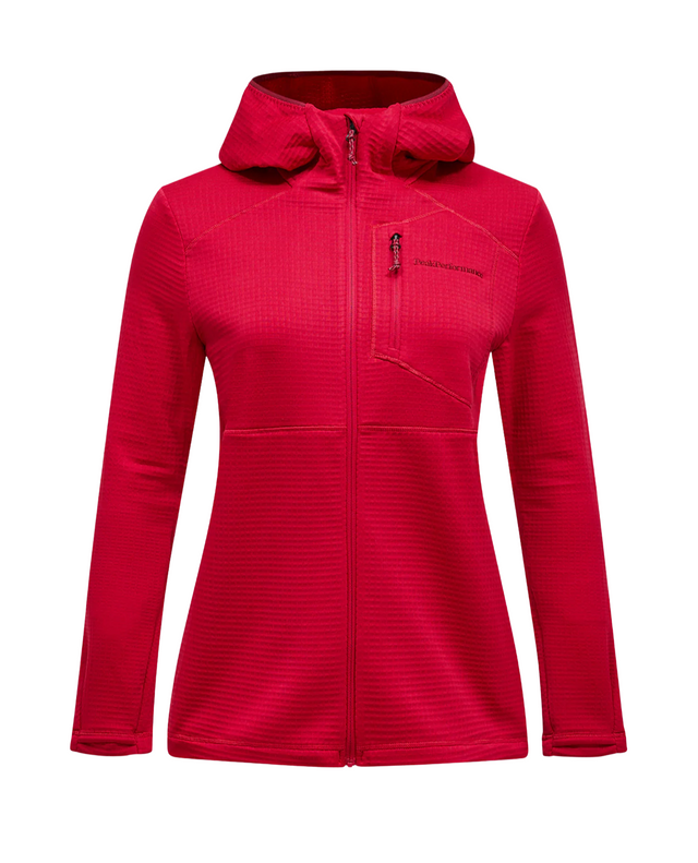 Peak Performance Women Trail Polartec Zip Hood - Tech Burgundy  Alpingaraget