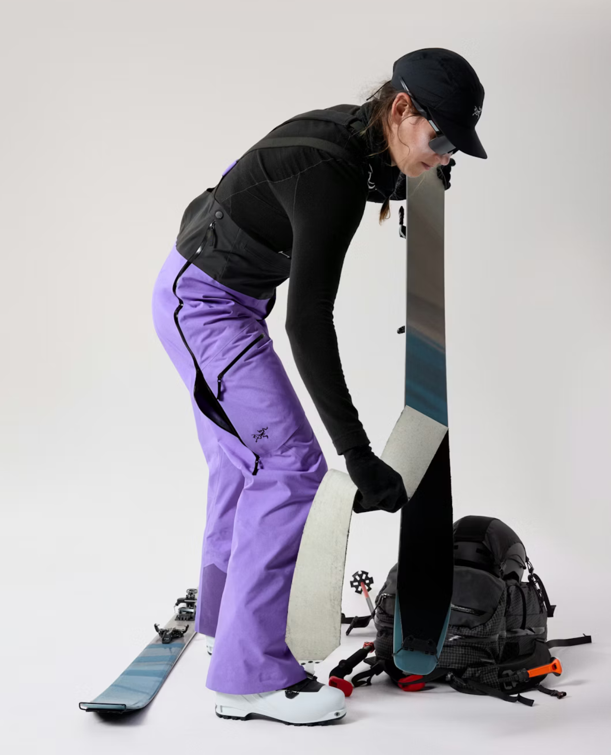 Arc'teryx Women Rush Bib Pant - Aster / Black - Alpingaraget