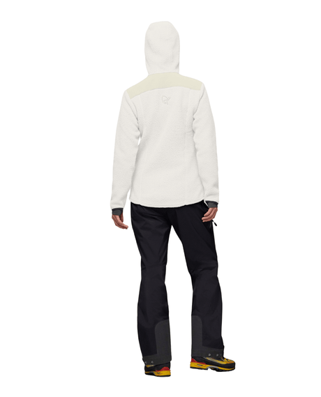 Norröna Women trollveggen warm3 Zip Hood - Whisper White - Mellanlager - Alpingaraget