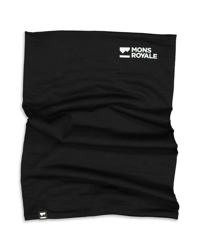 Mons Royale Double Up 100 Merino Neckwarmer - Black - Alpingaraget