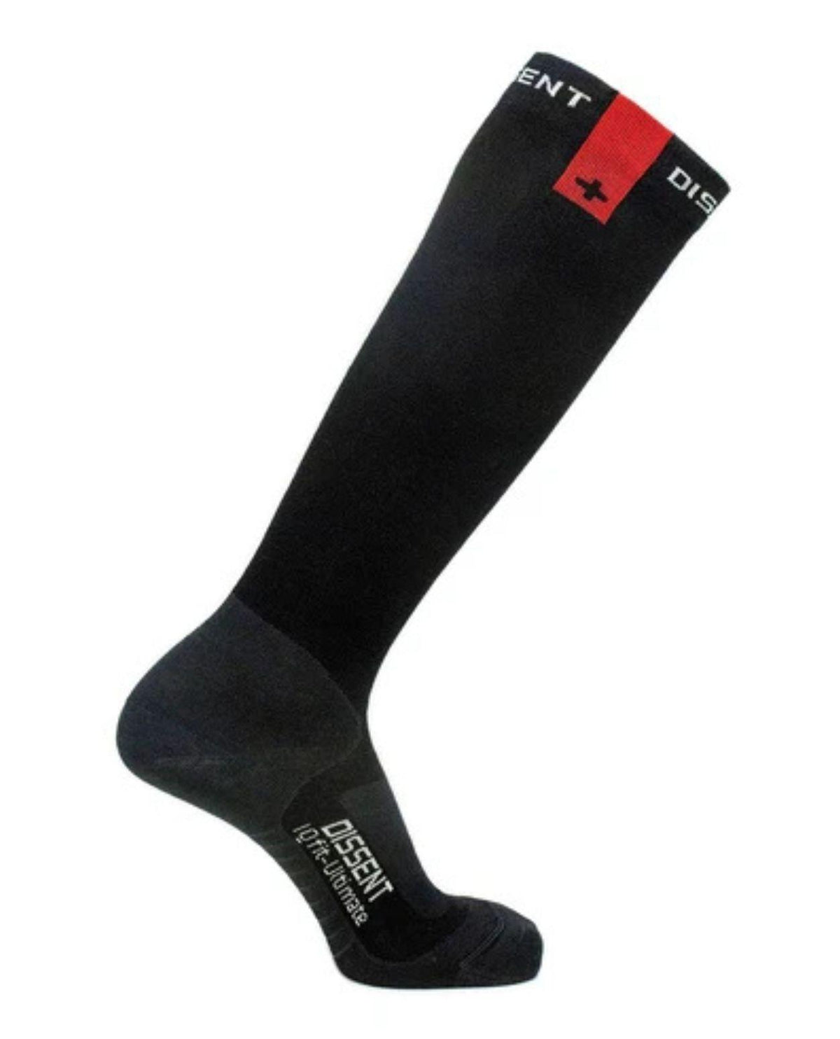 Therm-ic Dissent IQ FIT Ultimate skidstrumpa i svart och rött med ultratunn profil för optimal passform och precision.