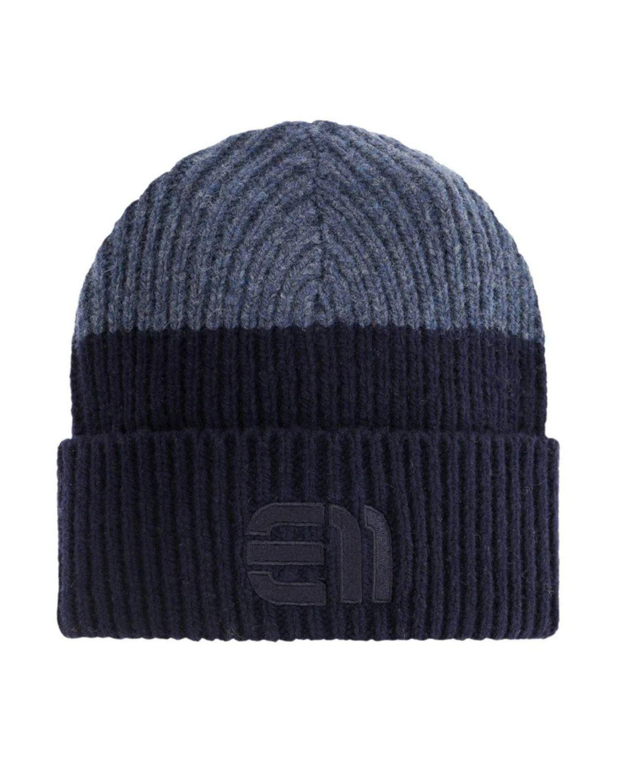 Elevenate Ample Beanie mörkblå ribbad mössa med uppvik och broderad logotyp.