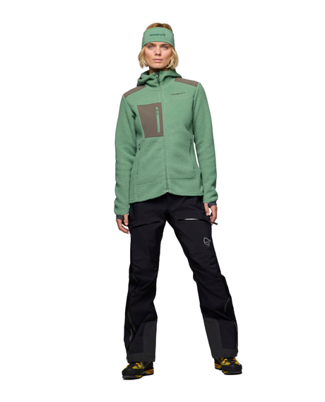 Norröna Women trollveggen warm3 Zip Hood - Dark Ivy - Alpingaraget